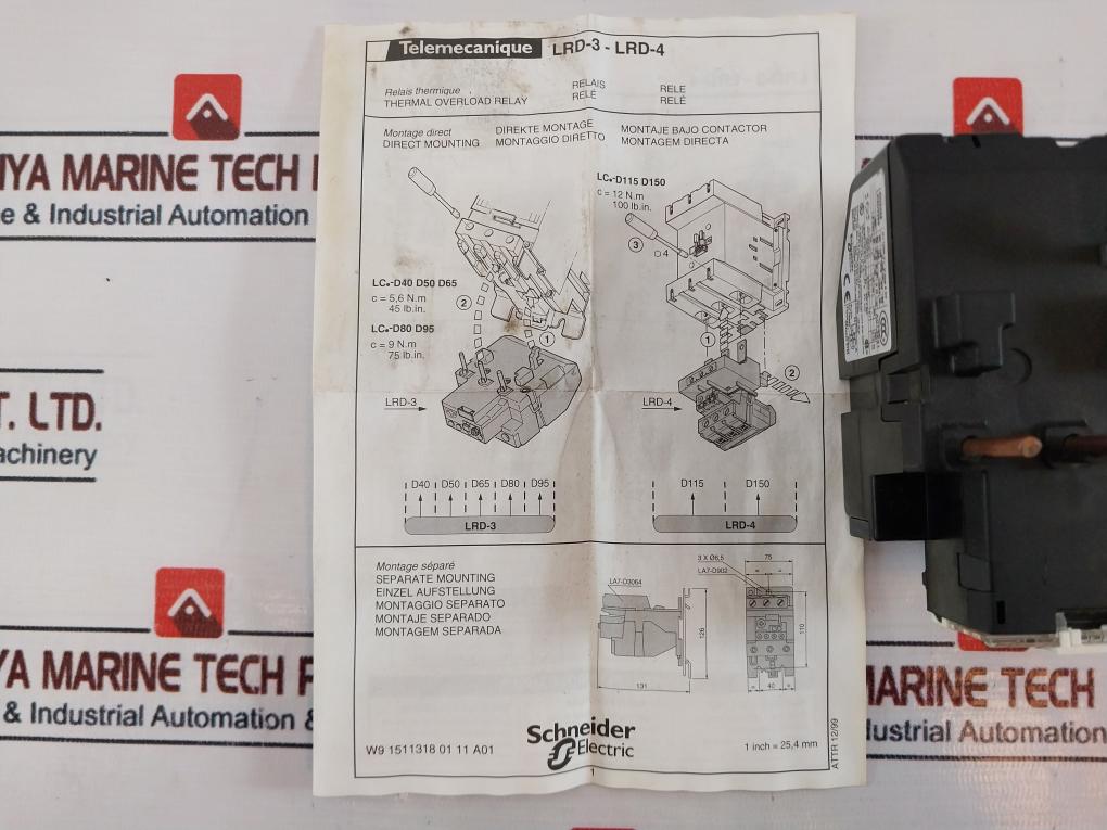 Schneider Electric Lrd3359 Thermal Overload Relay