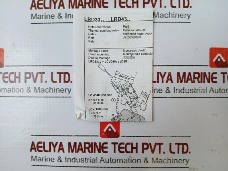 Schneider Electric Lrd3361 Thermal Overload Relay 55-70a 690v Cl. 10a Ip66