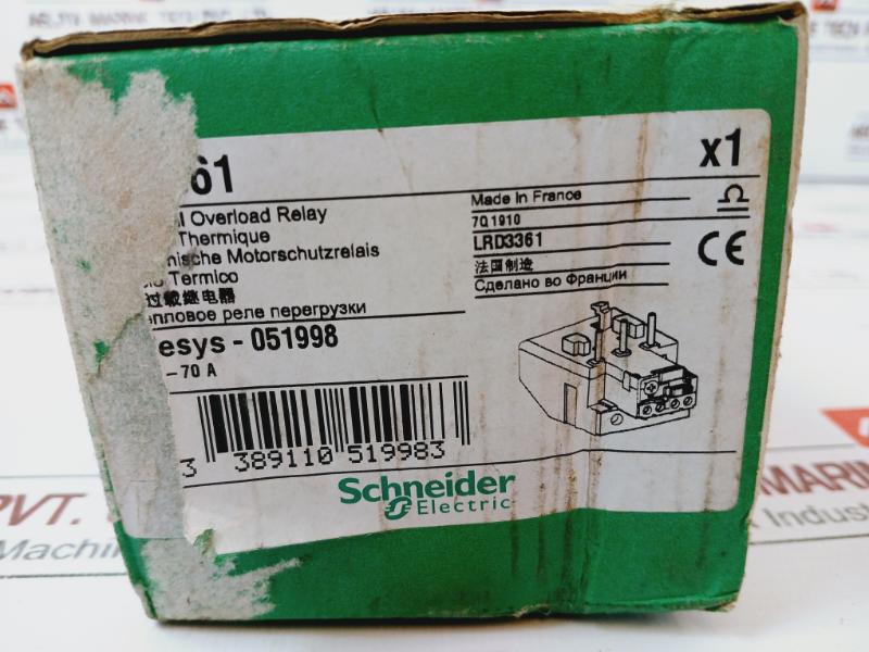 Schneider Electric Lrd3361 Thermal Overload Relay 55-70a 690v Cl. 10a Ip66