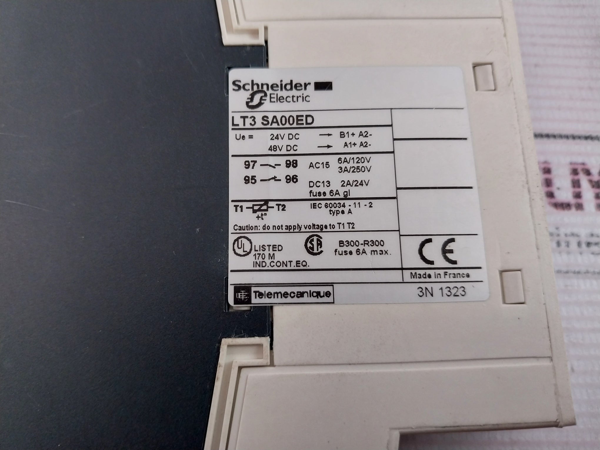 Schneider Electric Lt3Sa00Ed Overload Relay 24Vdc
