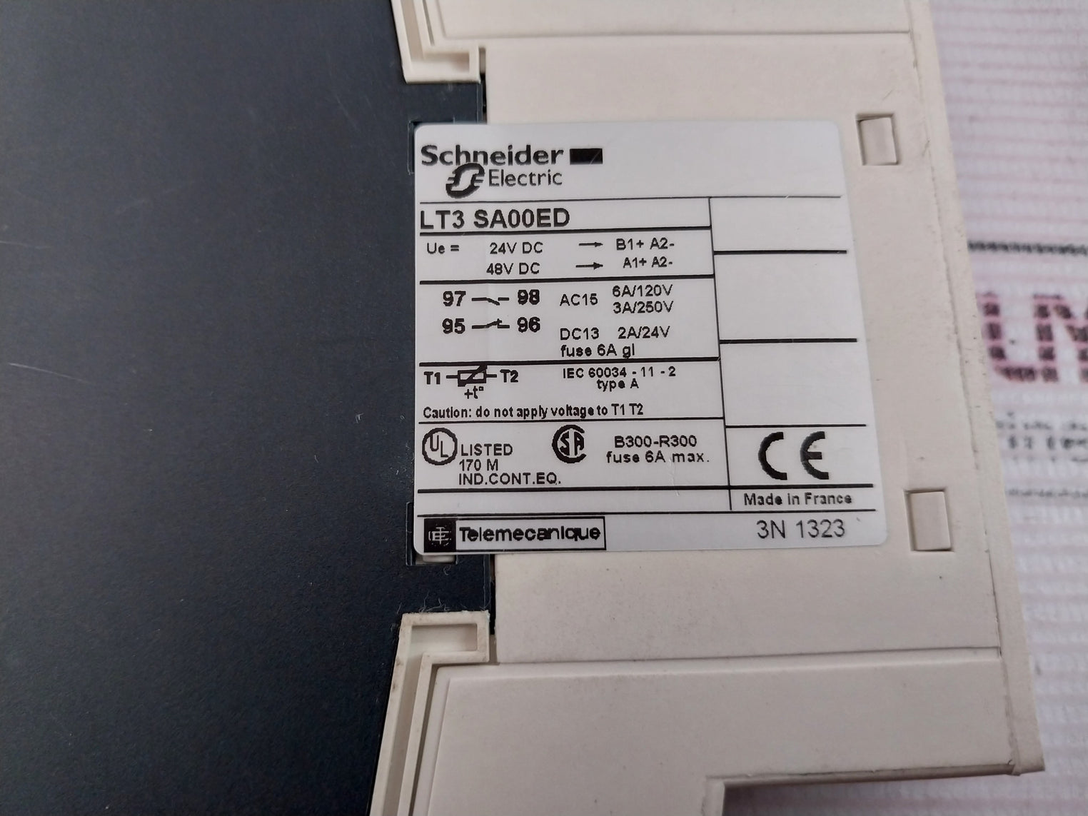 Schneider Electric Lt3Sa00Ed Overload Relay 24Vdc