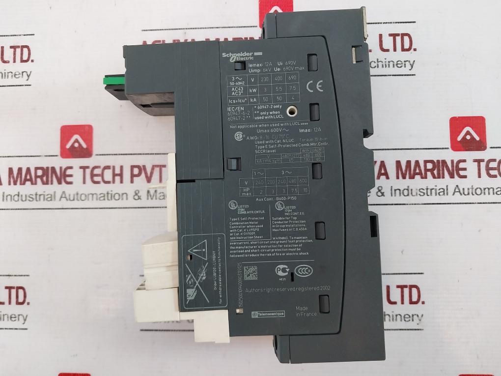 Schneider Electric Lub12 Power Base B600-p150 8-16 Cu 75˚C