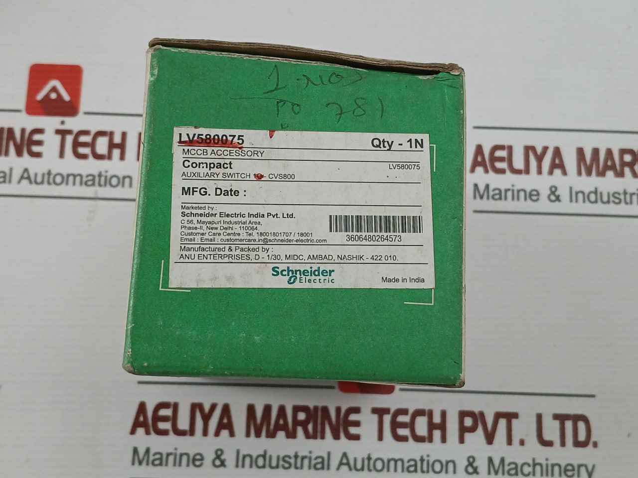 Schneider Electric Lv580075 Auxiliary Switch Cvs800 For Mccb