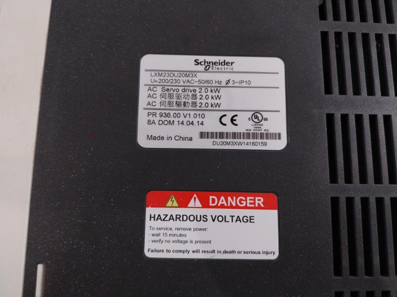 Schneider Electric Lxm23Du20M3X Ac Servo Drive 2.0Kw 220V 8A, Du20M3Xw14160159