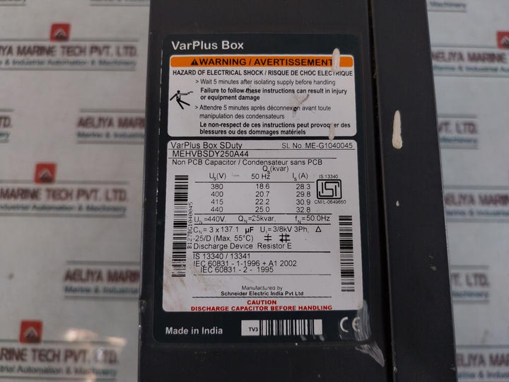 Schneider Electric Mehvbsdy250A44 Varplus Box Sduty Capacitor