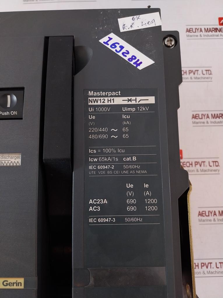 Schneider Electric Merlin Gerin Nw12 H1 Circuit Breaker Iec 60947-3 50/60Hz