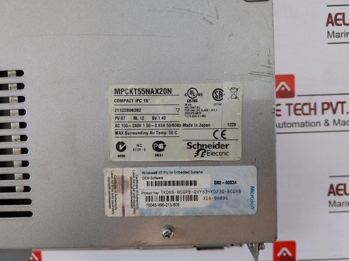 Schneider Electric Mpckt55Nax20N 15 Inch Magelis Operator Touch Screen