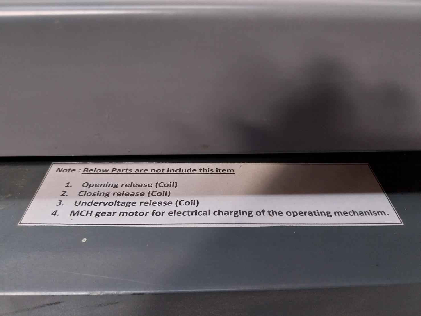 Schneider Electric Mvs20N Easypact Circuit Breaker Trip Unit 1000V 12Kv
