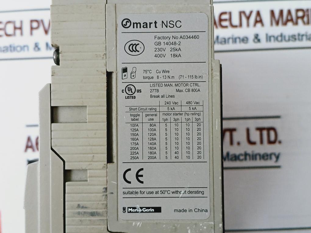 Schneider Electric Nsc160S Circuit Breaker 160A 50/60Hz