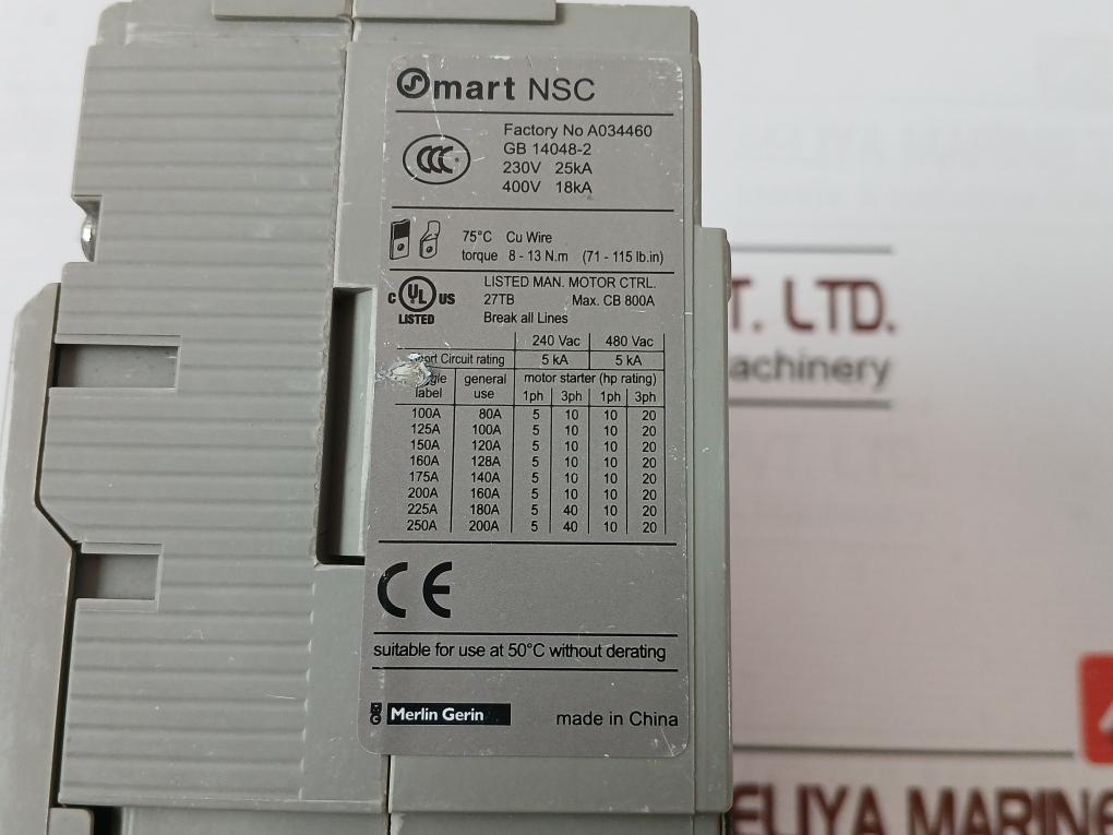 Schneider Electric Nsc160S Circuit Breaker 690V~50/60Hz 230V 25Ka