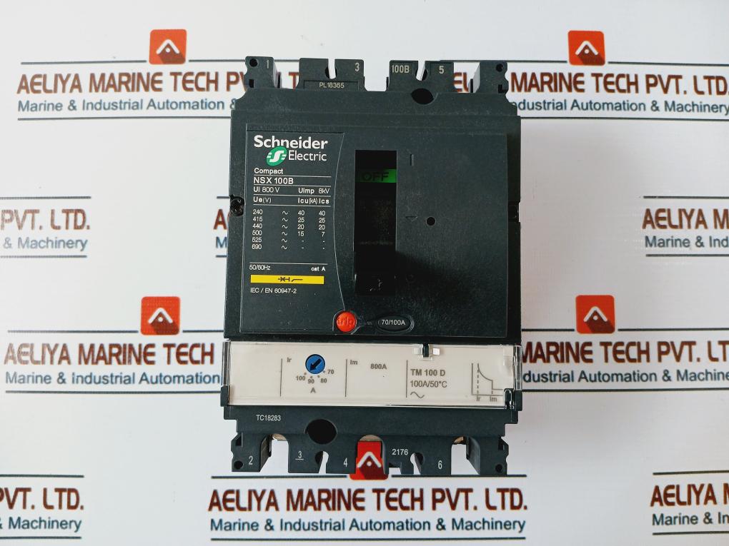 Schneider Electric Nsx 100B Circuit Breaker 50/60 Hz 70-100A