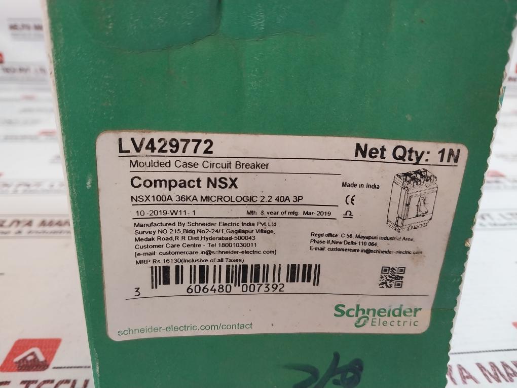 Schneider Electric Nsx 100F Circuit Breaker 800V