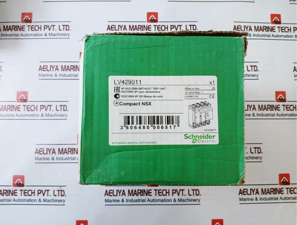 Schneider Electric Nsx 100N Circuit Breaker 800V 50/60Hz Cat: A