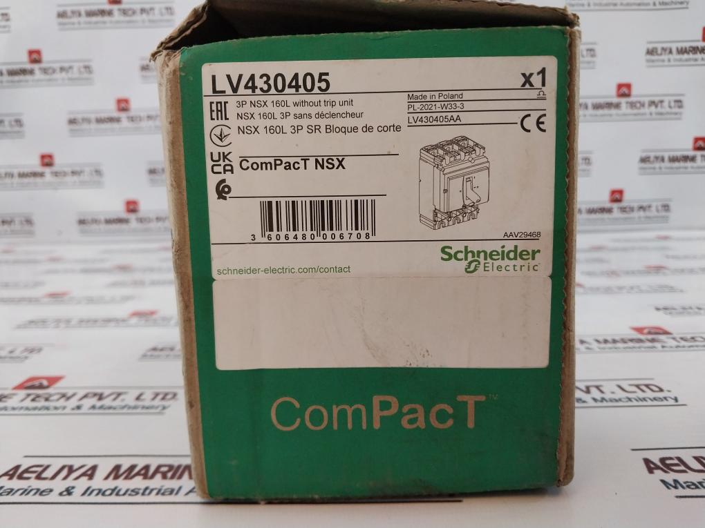 Schneider Electric Nsx 160L Circuit Breaker 800V 50/60Hz