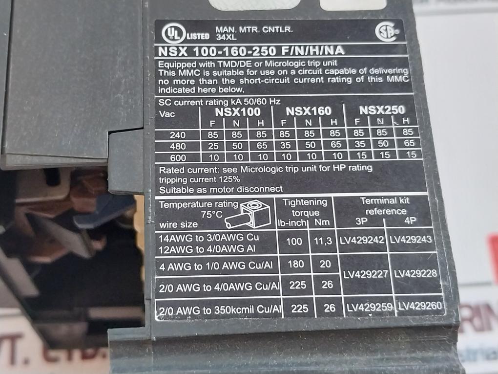 Schneider Electric Nsx 160N Compact Circuit Breaker