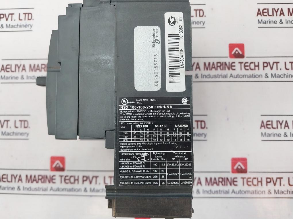 Schneider Electric Nsx 160N Compact Circuit Breaker 50/60Hz