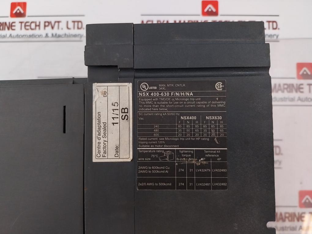 Schneider Electric Nsx 400-630 F/N/H/Na Circuit Breaker 220-240V 50/60Hz