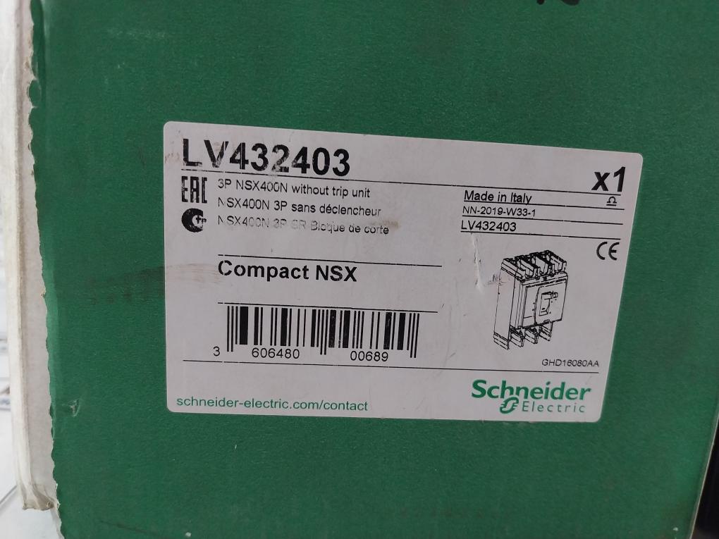 Schneider Electric Nsx 400N Micrologic 2-3 Circuit Breaker 50/60Hz