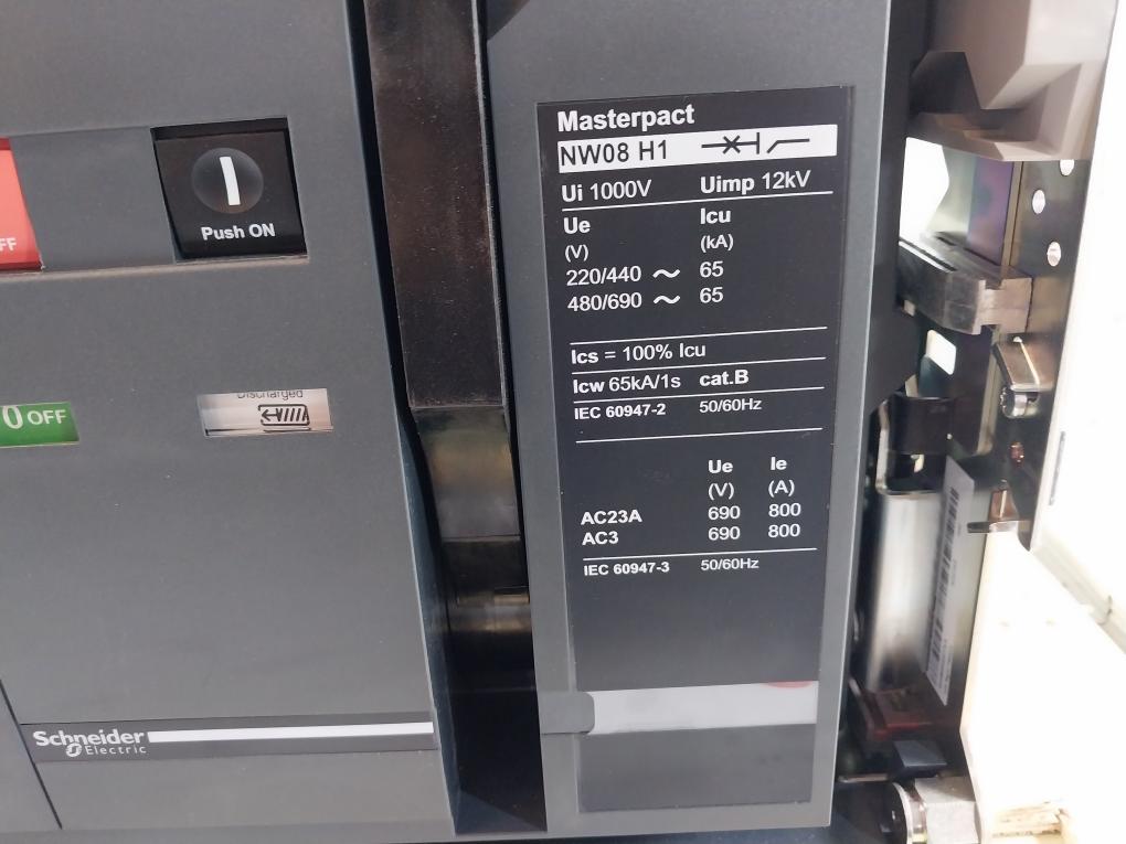 Schneider Electric Nw08 H1 Masterpact Circuit Breaker Micrologic 6.0P 1000V 12Kv