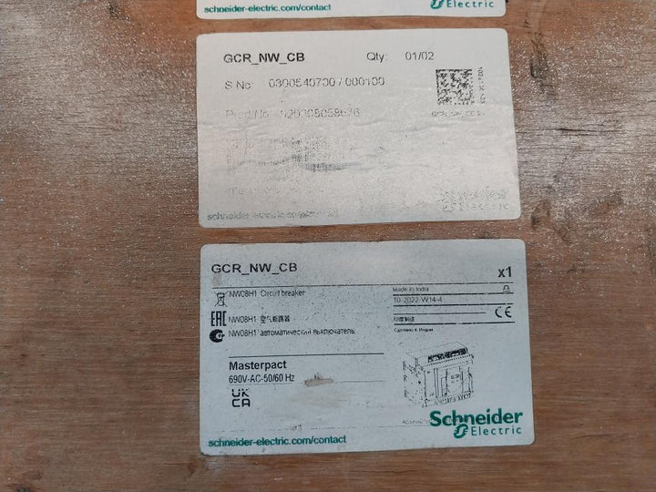 Schneider Electric Nw08 H1 Masterpact Nw Circuit Breaker 1000V 12Kv 50/60Hz