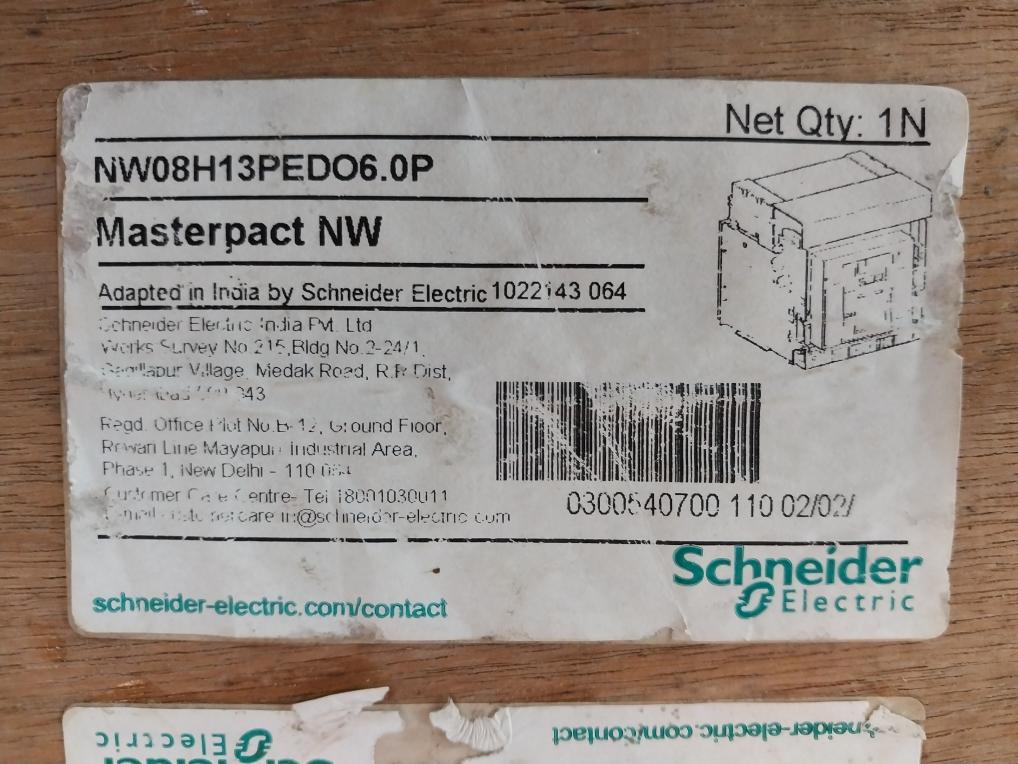 Schneider Electric Nw12 H1 Masterpact Nw Circuit Breaker Nw12H13Pedo6.0P 1000V