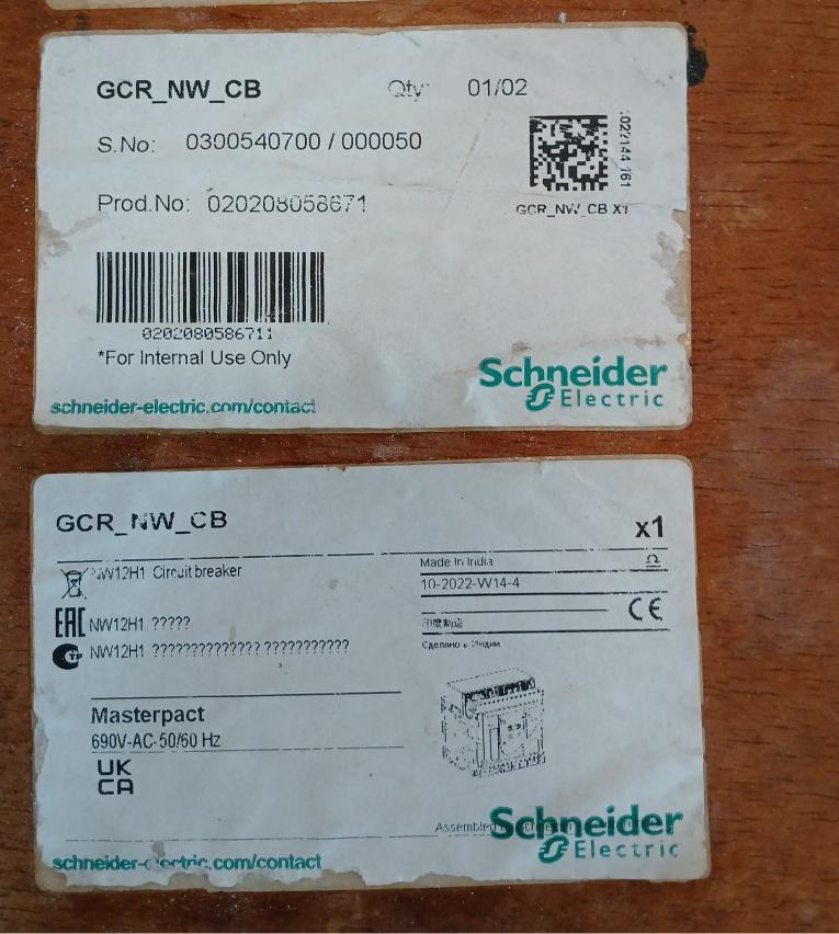Schneider Electric Nw16 H1 Circuit Breaker Masterpact Micrologic 6.0P Nw12H1