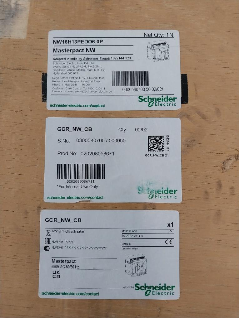 Schneider Electric Nw16 H1 Masterpact Nw Circuit Breaker Micrologic 6.0 P 1000V