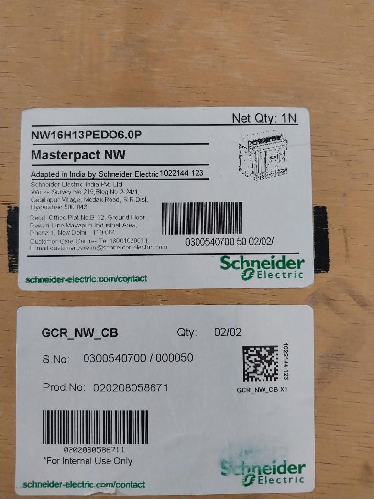 Schneider Electric Nw16 H1 Masterpact Nw Circuit Breaker Micrologic 6.0 P 1000V