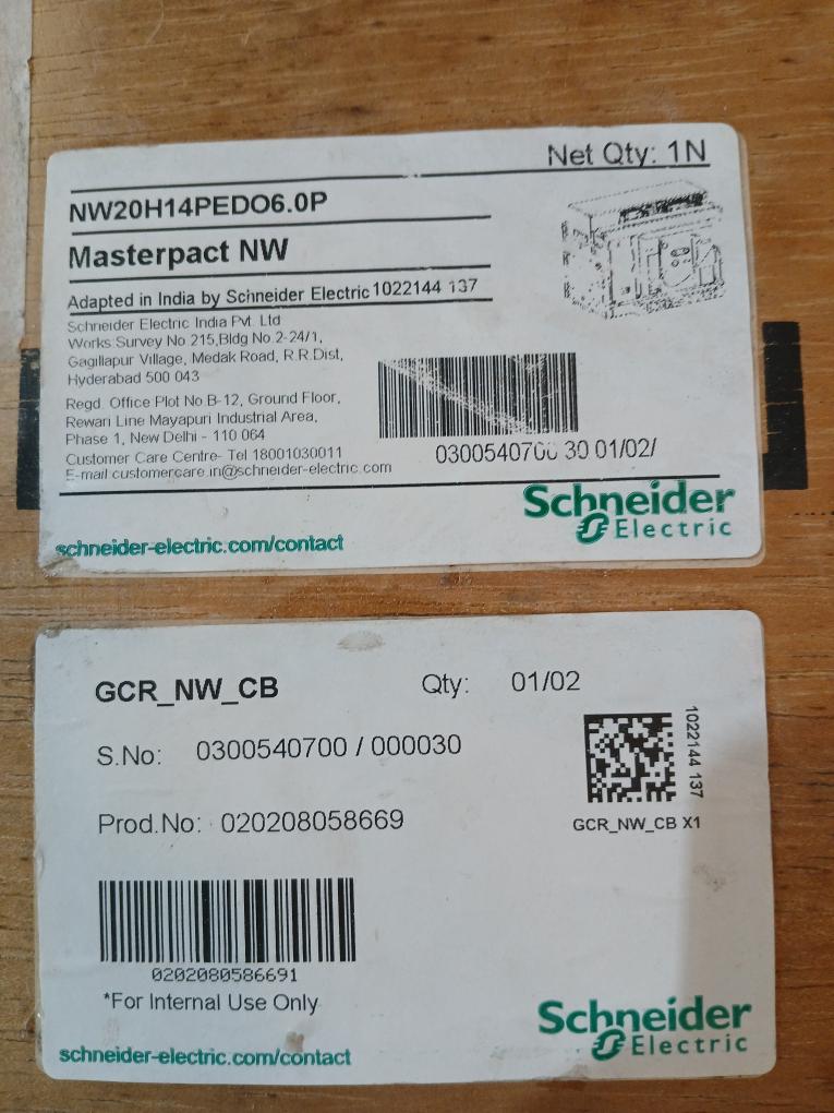 Schneider Electric Masterpact Nw20 H1 Nw Circuit Breaker Micrologic 6.0 P 1000V