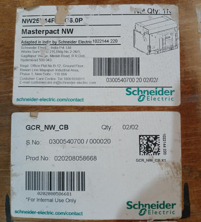 Schneider Electric Nw25 H1 Masterpact Nw Circuit Breaker 1000V Micrologic 6.0 P