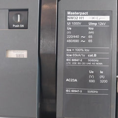 Schneider Electric Nw32 H1 Circuit Breaker Masterpact E103955 50/60Hz 1000V Ac23