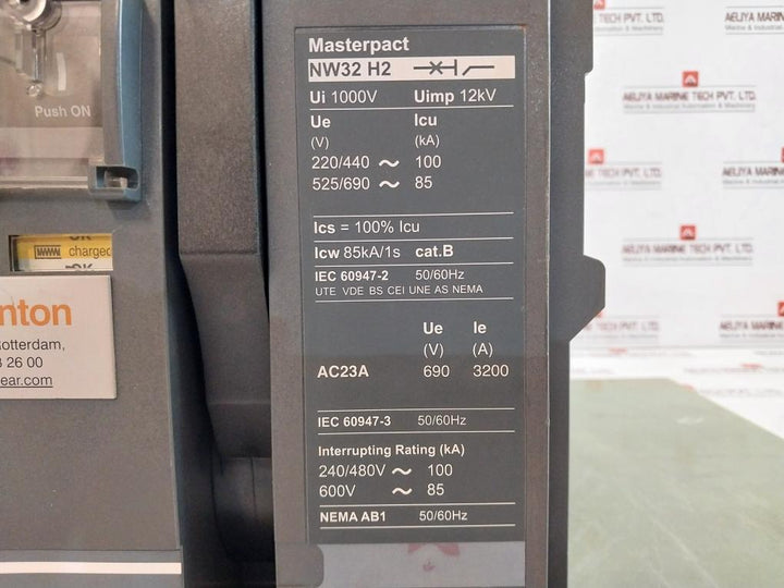 Schneider Electric Nw32 H2 Circuit Breaker 380-480Vac 1000V (Master Pact)