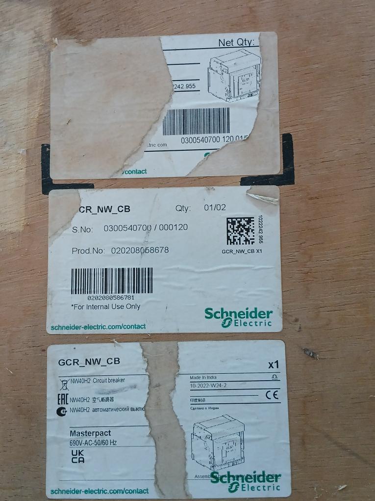 Schneider Electric Nw40 H2 Masterpact Circuit Breaker 600V- 85 Micrologic 6.0 P