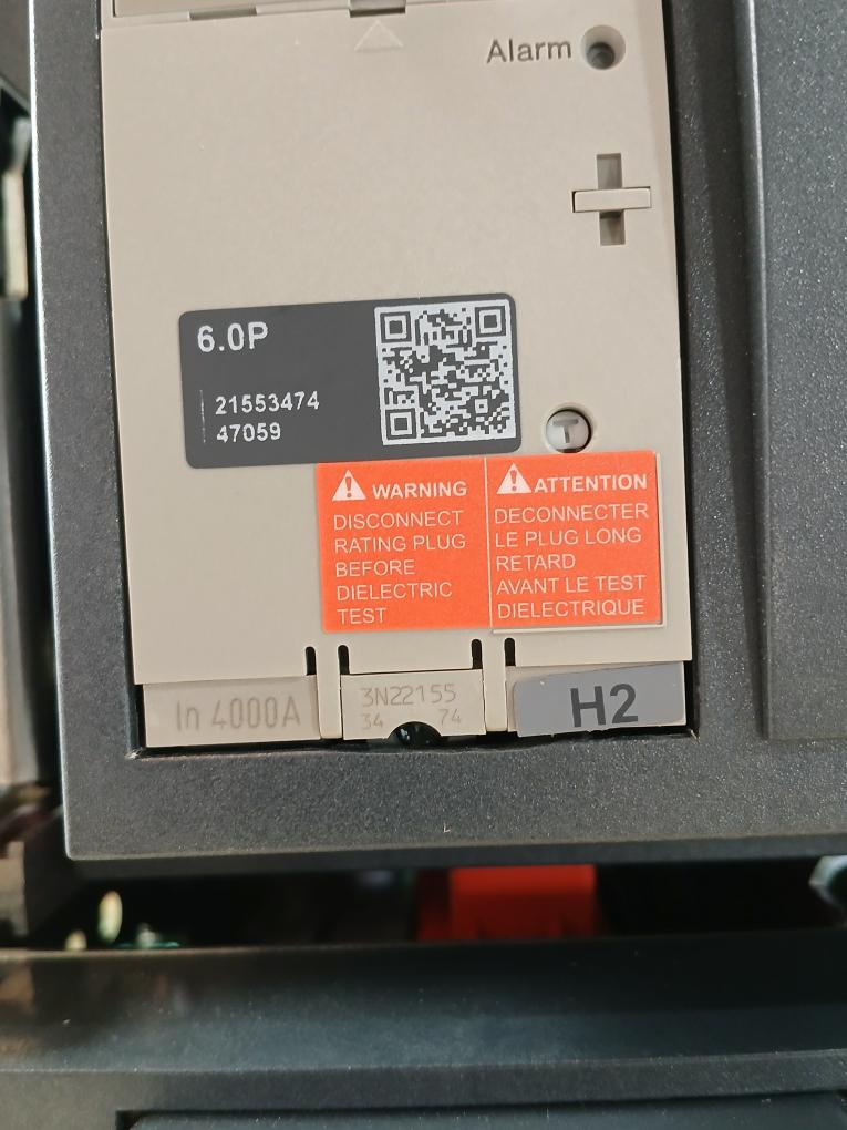 Schneider Electric Nw40 H2 Masterpact Circuit Breaker 600V- 85 Micrologic 6.0 P
