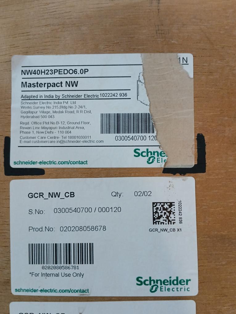 Schneider Electric Nw40 H2 Masterpact Nw Circuit Breaker Iec 60947-2 50/60Hz
