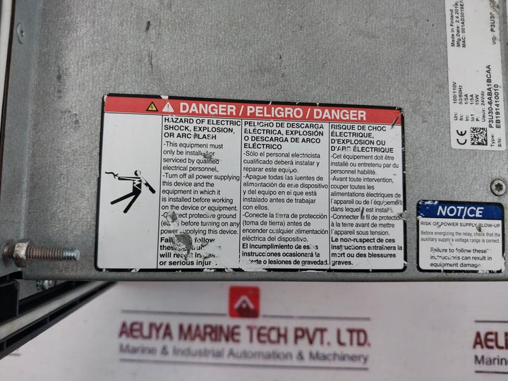 Schneider Electric P3U30-6Aba1Bcaa Universal Protection Relay 100/110V 50/60Hz