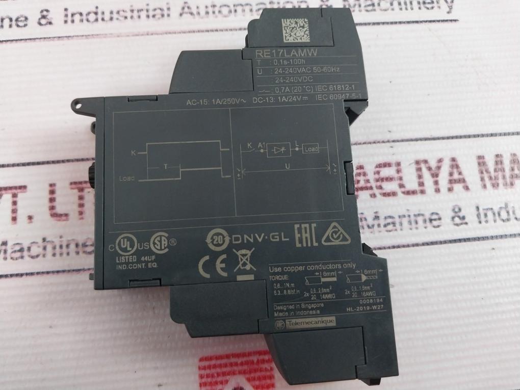 Schneider Electric Re17Lamw Time Relay 0.1S-100H