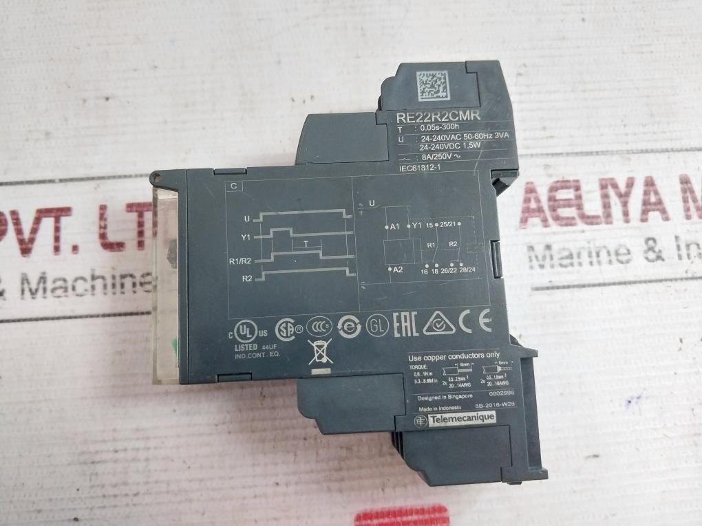 Schneider Electric Re22R2Cmr Modular Timing Relay 24-240Vac 50-60Hz 3Va