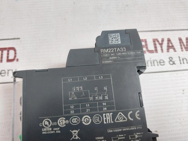 Schneider Electric Rm22Ta33/Telemecanique Iec60255-1 Phase Monitoring Relay 15Va