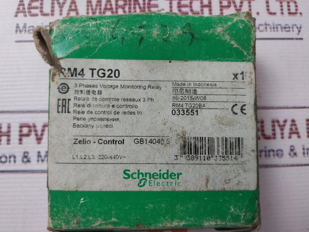 Schneider Electric Rm4Tg20 Voltage Monitoring Relay 3 Phase 50/60Hz
