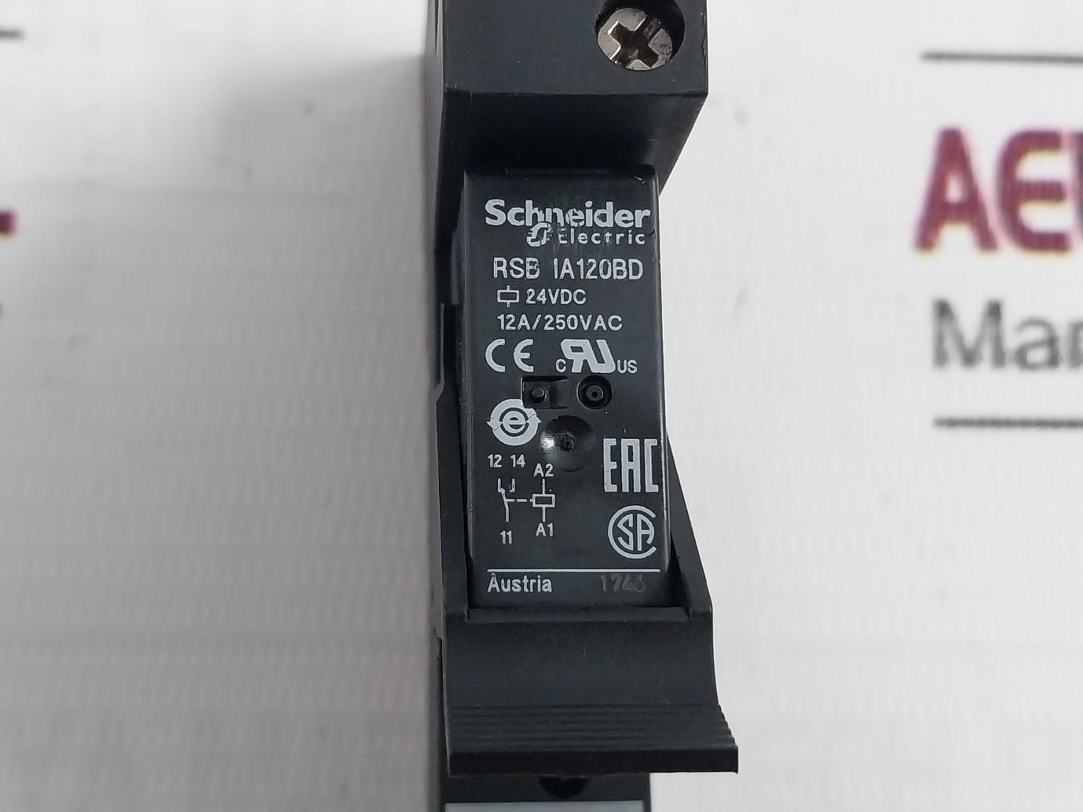 Schneider Electric Rsb 1A120Bd Interface Plug-in Relay 12A/250Vac
