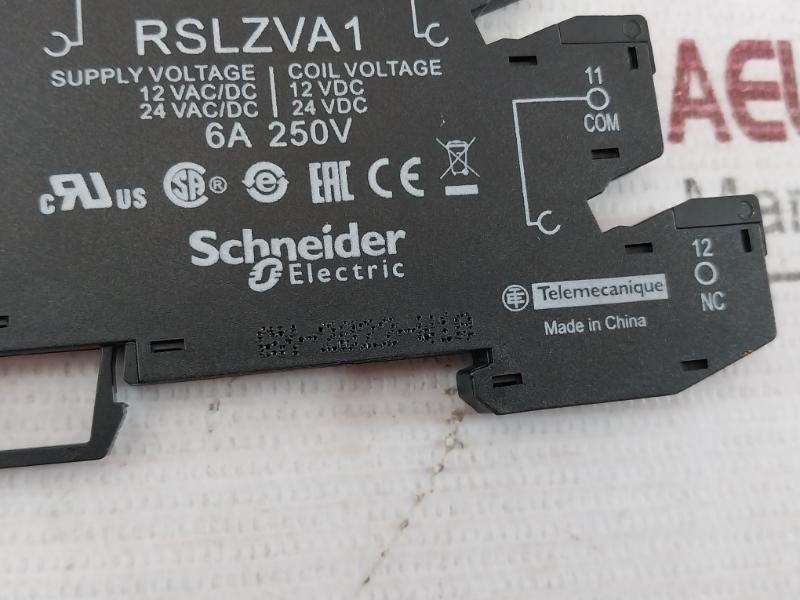 Schneider Electric Rslzva1 Relay Socket 12Vac/Dc 6A 250V 6A/250V 24V