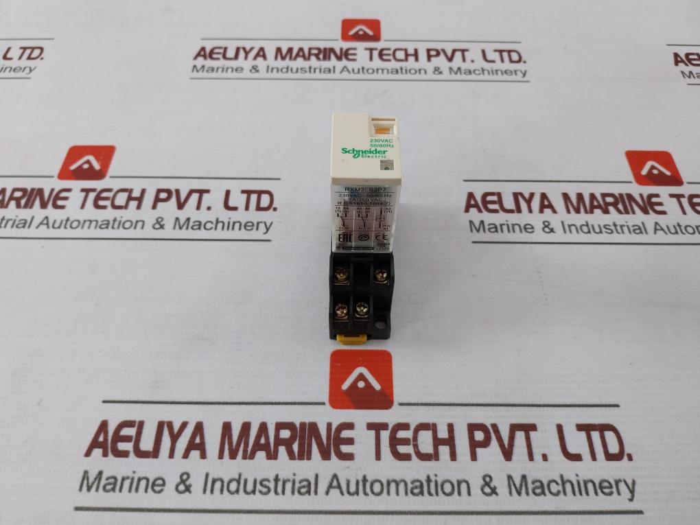 Schneider Electric Rxm2Lb2P7 Ac Coil Cube Relay With Base Socket 50/60 Hz