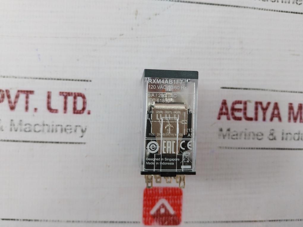 Schneider Electric Rxm4Ab1F7 Relay 120 Vac 50/60 Hz, 6 A/250 Vac