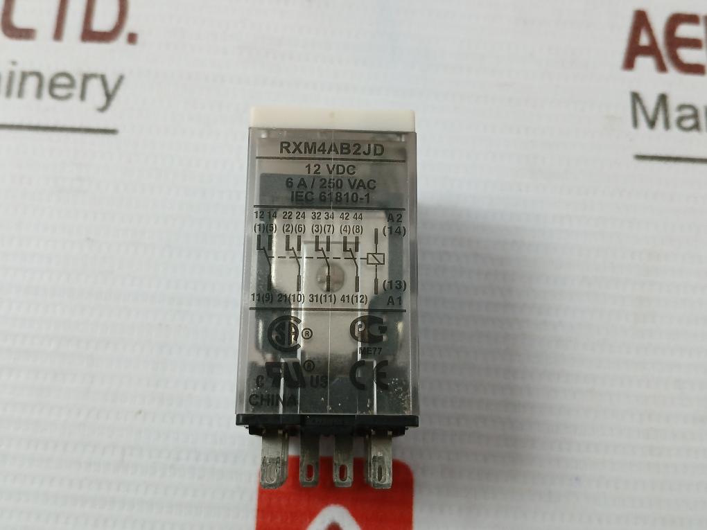 Schneider Electric Rxm4Ab2Jd General Purpose Relay With Relay Socket 12 Vdc