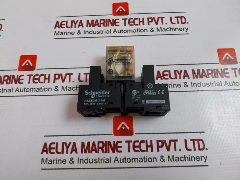 Schneider Electric Rxm4ab1p7 Miniature Plug-in Relay On Rxze2m114m Socket