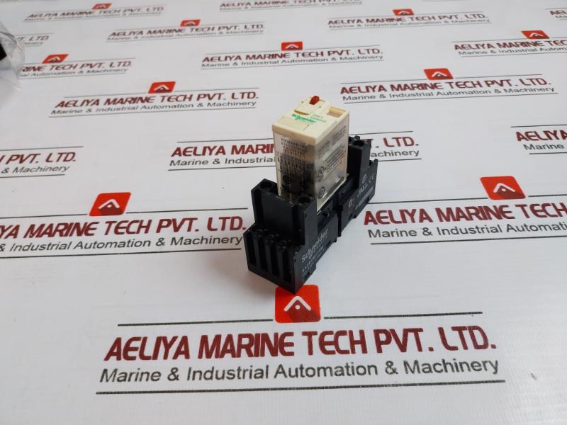 Schneider Electric Rxm4ab1p7 Miniature Plug-in Relay On Rxze2m114m Socket