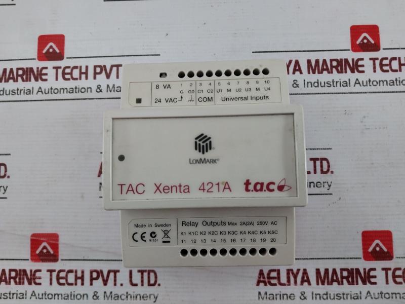 Schneider Electric Tac Xenta 421A Universal Input Module 24Vac 2A 250V Ac