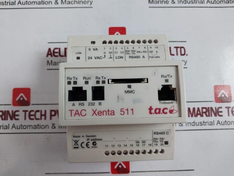 Schneider Electric Tac Xenta 511 Web Server Plc 24 Vac Ver 5.0.1 Class 2