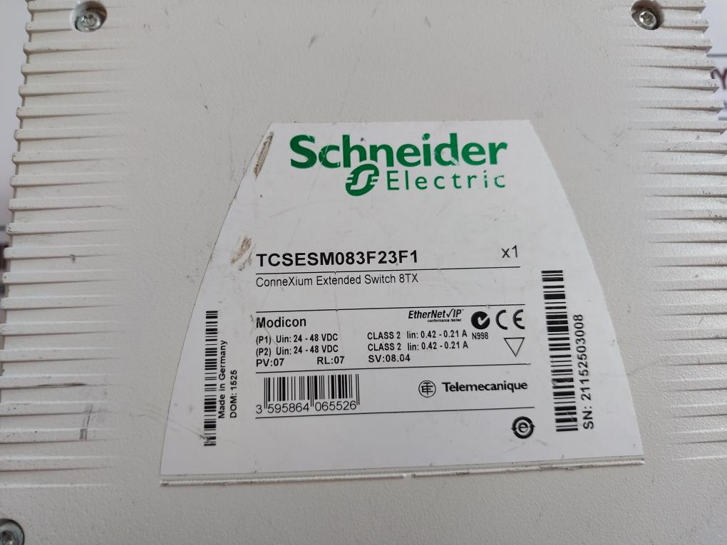 Schneider Electric Tcsesm083F23F1 Connexium Extended Managed Switch 24-48 Vdc